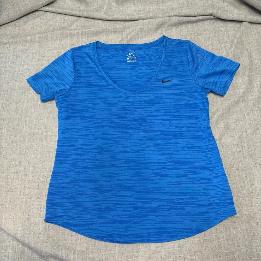 Nike Dri-Fit‎ Short Sleeve T-Shirt Bright Heather Blue Women's Size Small